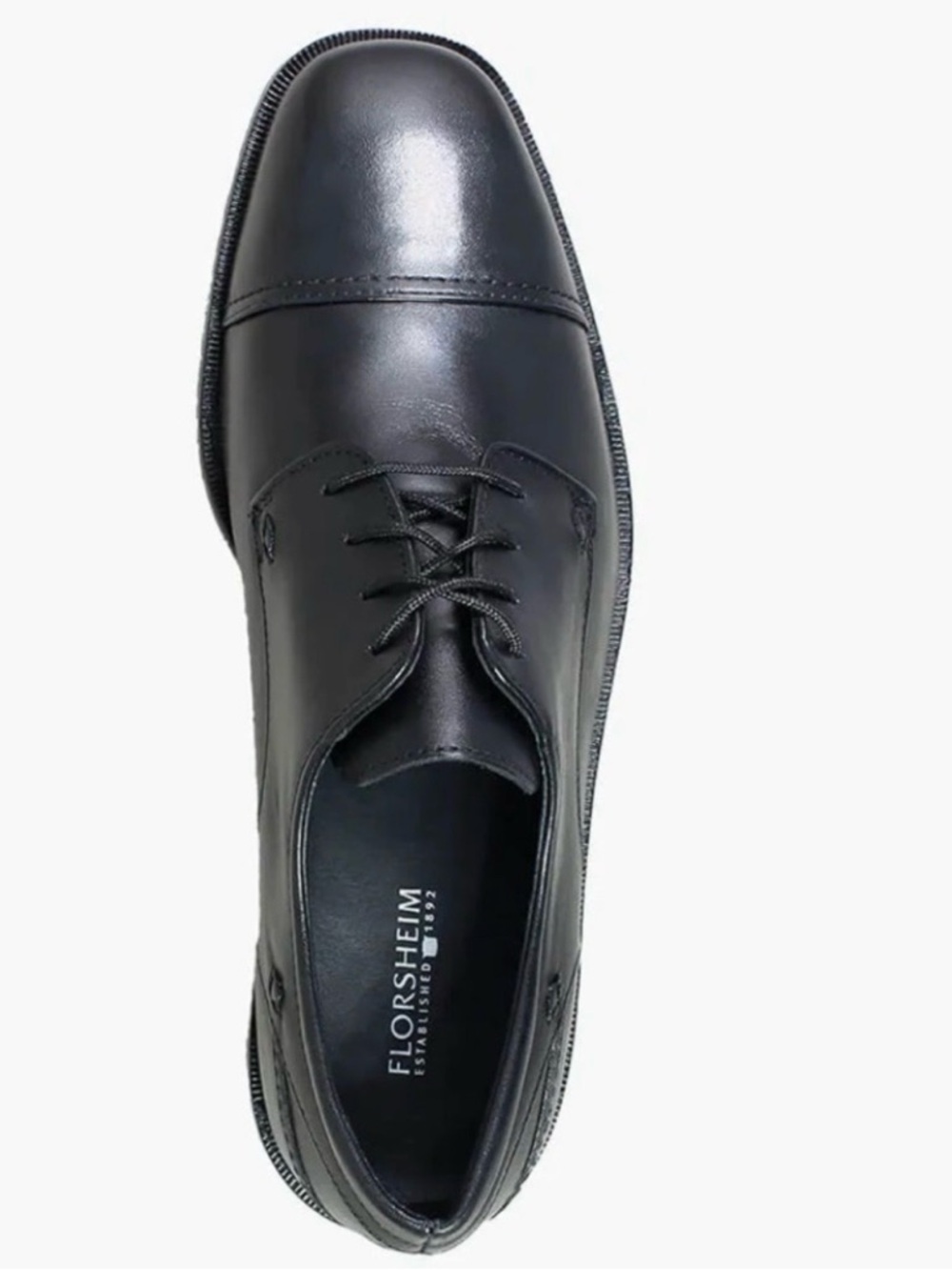 Florsheim Welles Cap Toe Oxford black leather shoes Sz 10 3E‎ (wide)